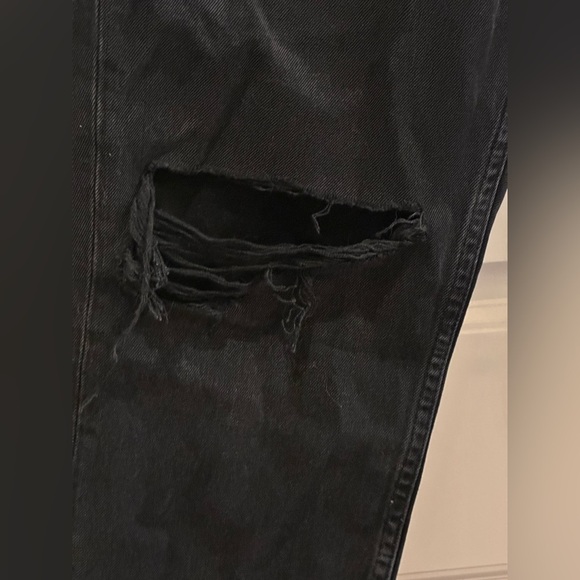 TOPSHOP Women’s Distressed Knee Dad Jeans in Washed Black, Size 34 - Picture 8 of 8
